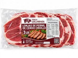 Lonjas de pernil de cerdo criollo, 3lb