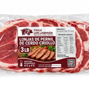 Lonjas de pernil de cerdo criollo, 3lb