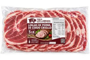 Lonjas de pernil de cerdo criollo, 5lb