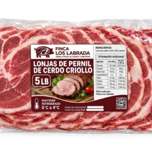 Lonjas de pernil de cerdo criollo, 5lb