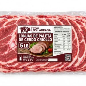 Lonjas de paletas de cerdo criollo, 5lb