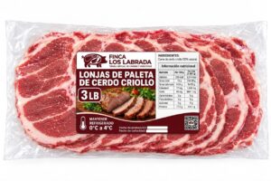 Lonjas de paletas de cerdo criollo, 3lb