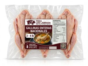 Gallinas enteras, paquetes de 3 a 4lb