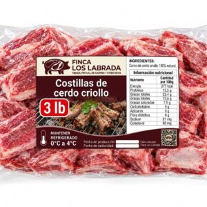 Costilla de cerdo criollo, 3lb
