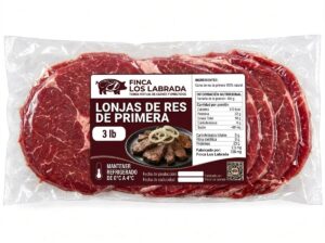 Lonjas de res de primera, 3lb